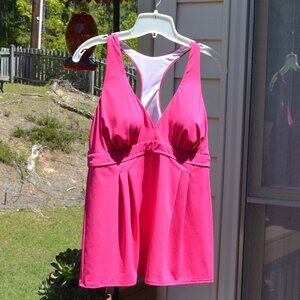 Lands End 12 Cerise Pink Racerback Swing Tankini